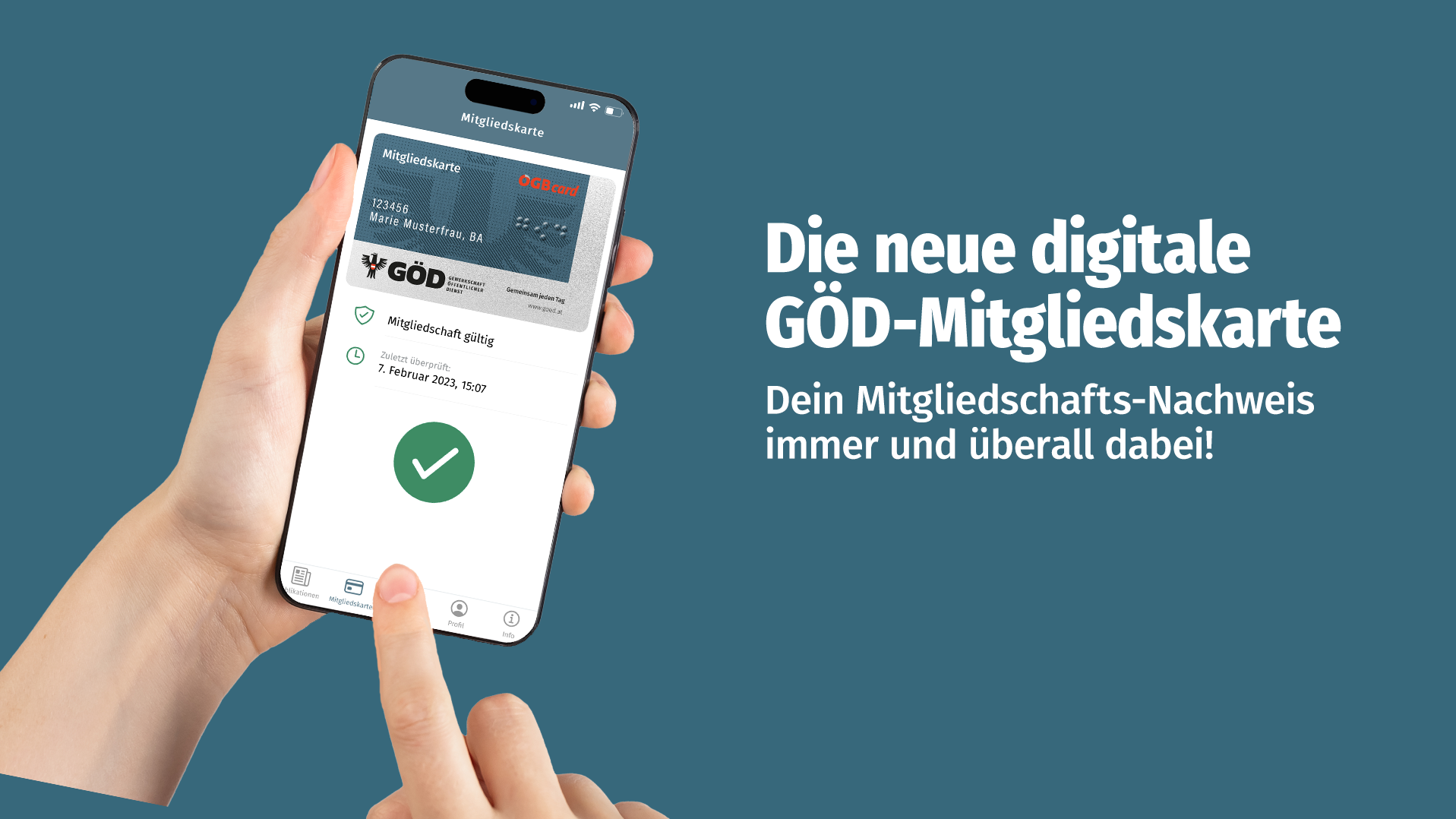 Digitale Mitglieds­karte ermöglicht viele Vorteile! 22230