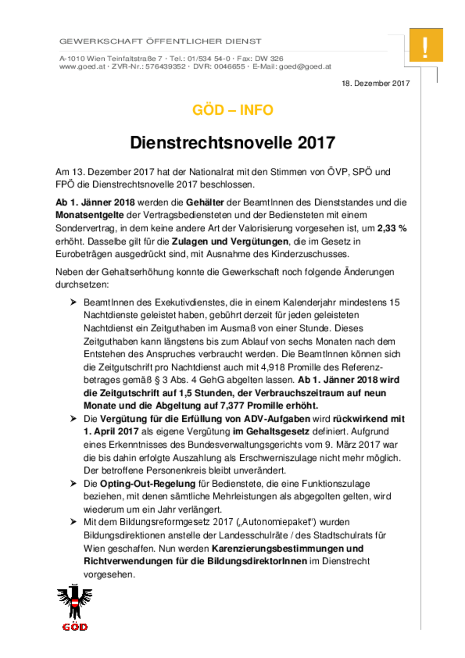 Dienstrechtsnovelle2017